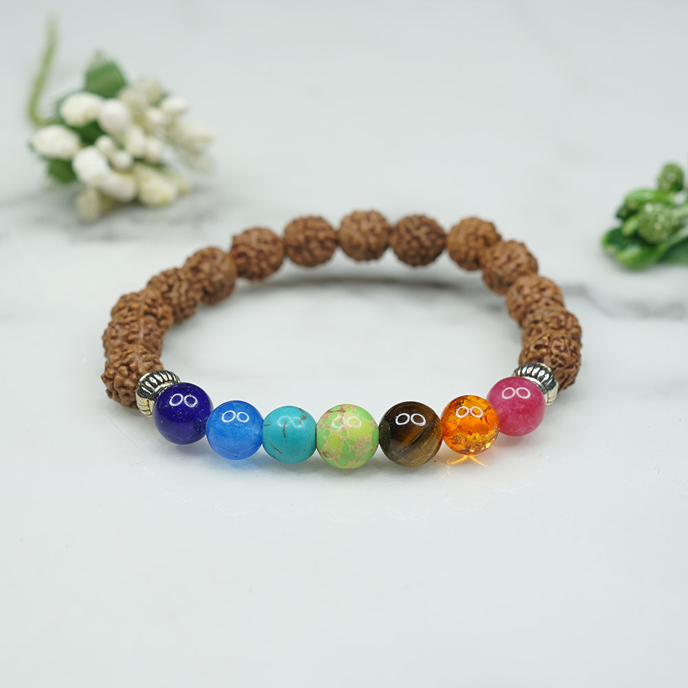 Rudraksha 7 Chakra Bracelet